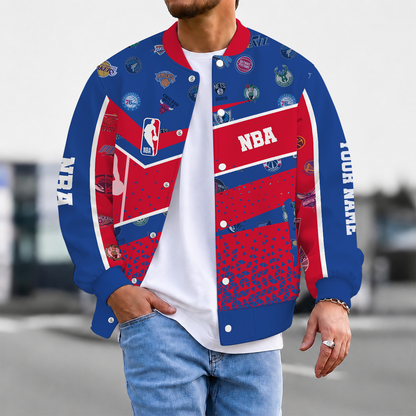 FLASH SALE - NEW CUSTOMIZED NBA32 NBA ALL TEAMS BASEBALL JACKET, SATIN VARSITY JACKET