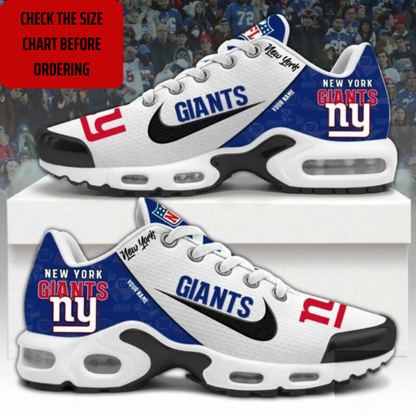 LIMITED EDITION - NEW CUSTOMIZED NFL32 NYG NEW YORK GIANTS AIR MAX PLUS SNEAKERS