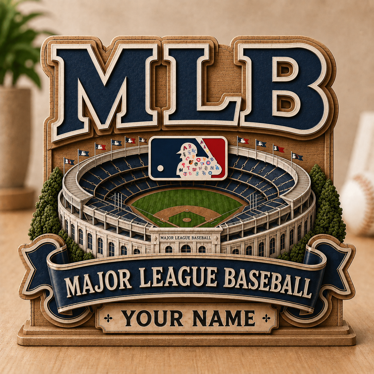 FLASH SALE - NEW CUSTOMIZED MLB32 MLB ALL TEAMS 3-LAYER WOODEN BLOCK