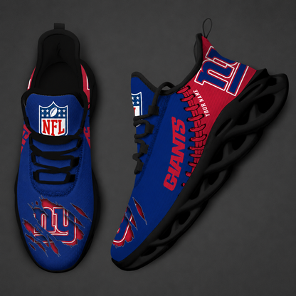 FINAL SALE - NEW CUSTOMIZED NFL32 NYG NEW YORK GIANTS UNISEX MAX SOUL SHOES