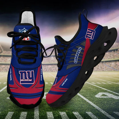 SPECIAL EDITION - NEW CUSTOMIZED NFL32 NYG NEW YORK GIANTS UNISEX MAX SOUL SHOES