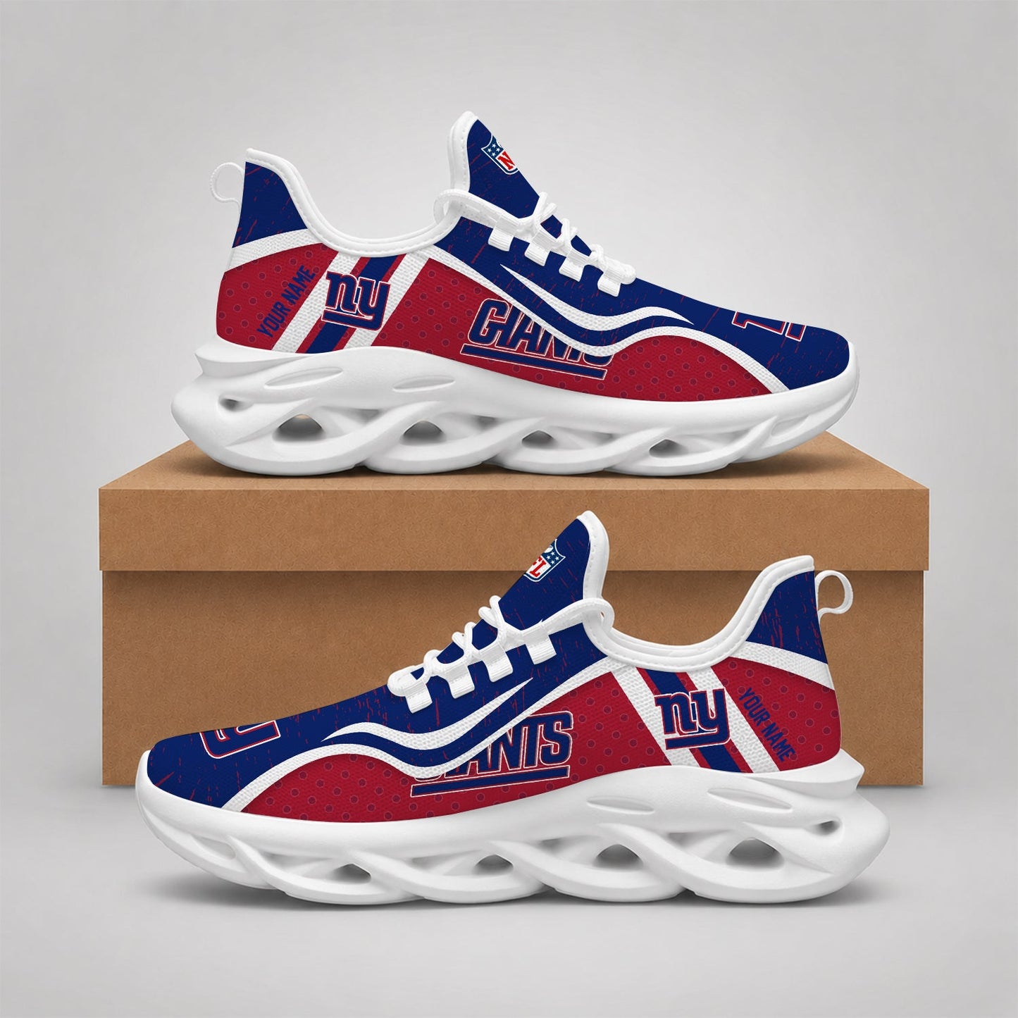LIMITED EDITION - NEW CUSTOMIZED NFL32 NYG NEW YORK GIANTS MAX SOUL SHOES