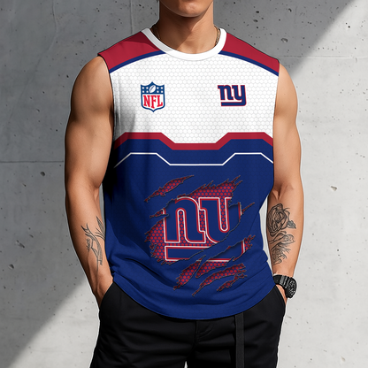 FINAL SALE - NEW CUSTOMIZED NFL32 NYG NEW YORK GIANTS MEN'S GYM SHIRT