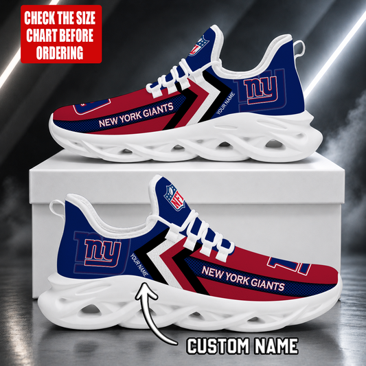 FINAL SALE - NEW CUSTOMIZED NFL32 NYG NEW YORK GIANTS UNISEX MAX SOUL SHOES