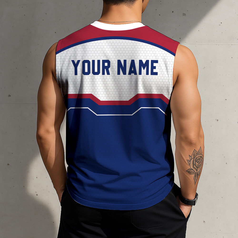 FINAL SALE - NEW CUSTOMIZED NFL32 NYG NEW YORK GIANTS MEN'S GYM SHIRT