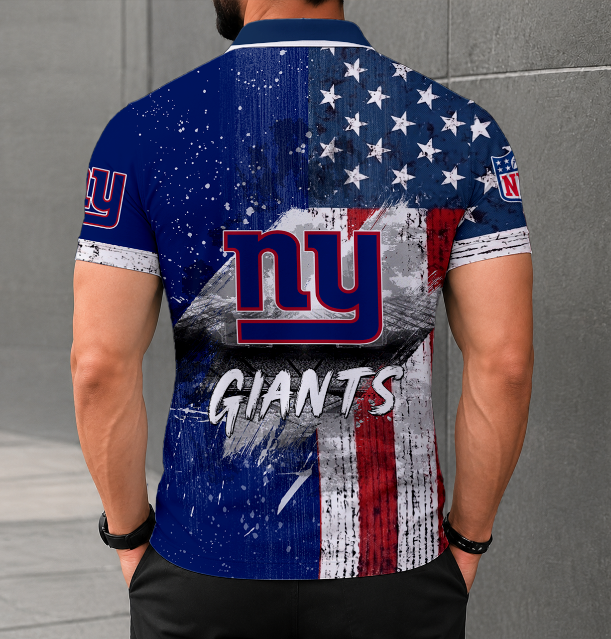 FINAL SALE - NEW CUSTOMIZED NFL32 NYG NEW YORK GIANTS POLO SHIRT