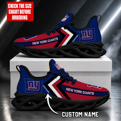 FINAL SALE - NEW CUSTOMIZED NFL32 NYG NEW YORK GIANTS UNISEX MAX SOUL SHOES