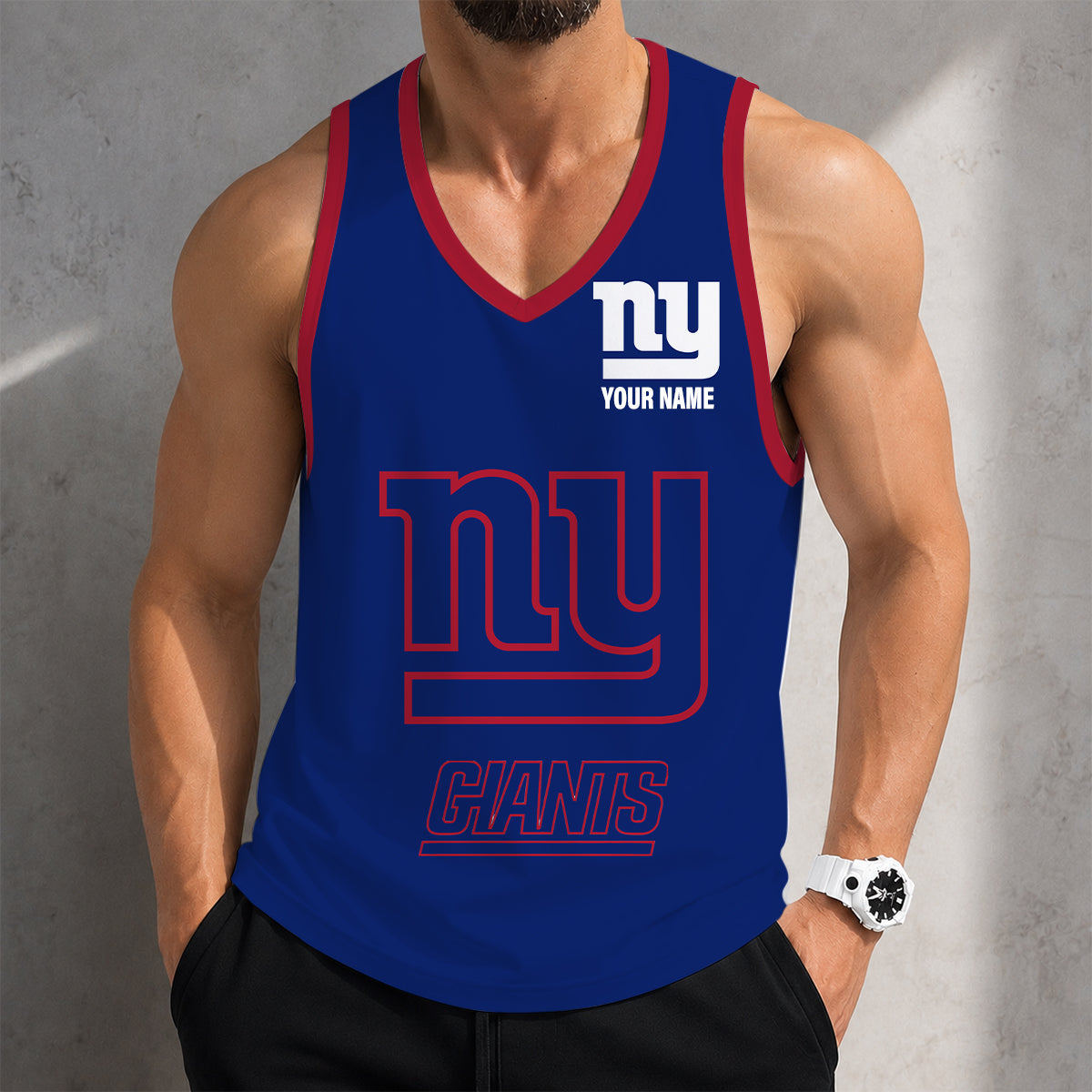 VIRAL EDITION - NEW CUSTOMIZED NFL32 NYG NEW YORK GIANTS TANK TOP