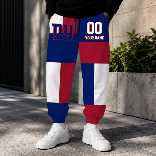 VIRAL EDITION - NEW CUSTOMIZED NFL32 NYG NEW YORK GIANTS SWEATPANTS