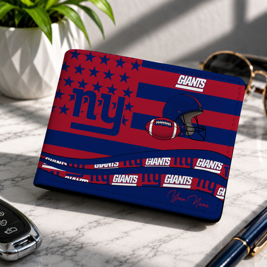 FINAL SALE - NEW CUSTOMIZED NFL32 NYG NEW YORK GIANTS LEATHER WALLET