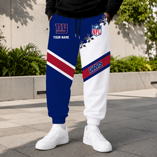 FLASH SALE - NEW CUSTOMIZED NFL32 NYG NEW YORK GIANTS SWEATPANTS