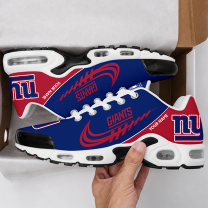 FLASH SALE - NEW CUSTOMIZED NFL32 NYG NEW YORK GIANTS AIR MAX PLUS SNEAKERS