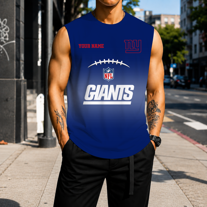 VIRAL EDITION - NEW CUSTOMIZED NFL32 NYG NEW YORK GIANTS MEN'S GYM SHIRT