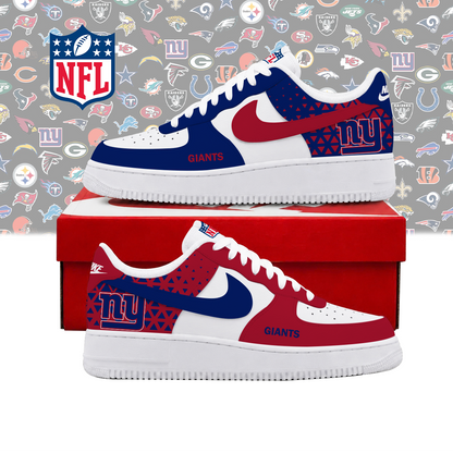 SPECIAL EDITION - NEW CUSTOMIZED NFL32 NYG NEW YORK GIANTS AF1 SHOES