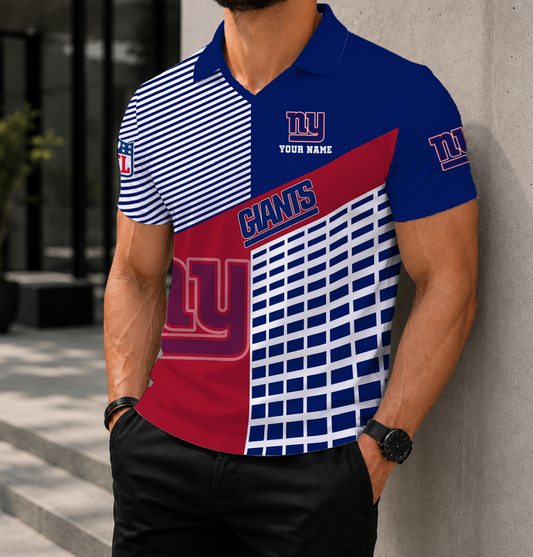FINAL SALE - NEW CUSTOMIZED NFL32 NYG NEW YORK GIANTS POLO SHIRT