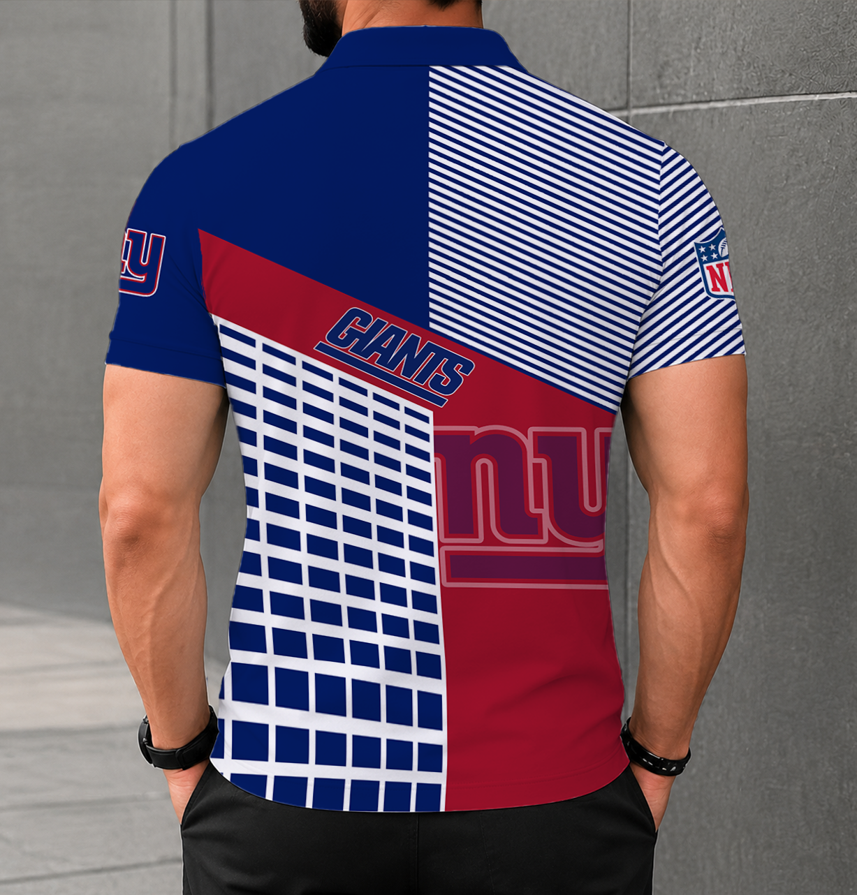 FINAL SALE - NEW CUSTOMIZED NFL32 NYG NEW YORK GIANTS POLO SHIRT