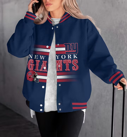 FINAL SALE - NEW CUSTOMIZED NFL32 NYG NEW YORK GIANTS SATIN VARSITY & BASEBALL JACKET