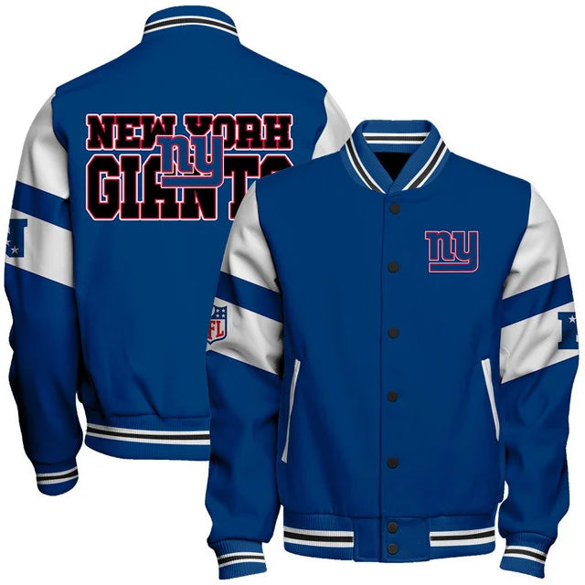 VIRAL EDITION - NEW CUSTOMIZED NFL32 NYG NEW YORK GIANTS SATIN VARSITY & BASEBALL JACKET