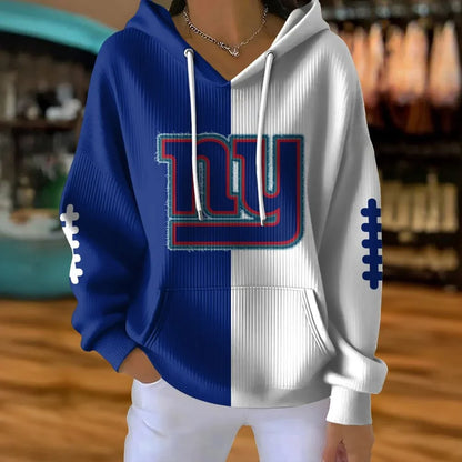 VIRAL EDITION - NEW CUSTOMIZED NFL32 NYG NEW YORK GIANTS RIBBED HOODIE & SWEATSHIRT