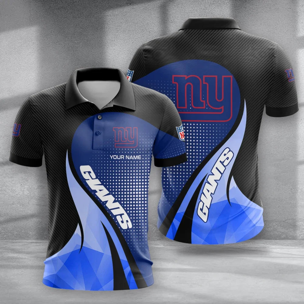 LIMITED EDITION - NEW CUSTOMIZED NFL32 NYG NEW YORK GIANTS POLO, T-SHIRT & SHORT PANTS SET