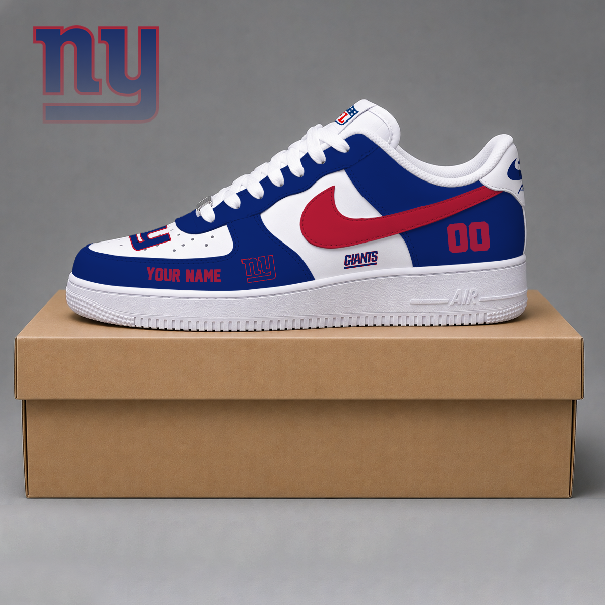 ELITE EDITION - NEW CUSTOMIZED NFL32 NYG NEW YORK GIANTS AF1 SHOES