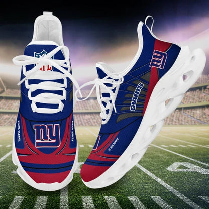 SPECIAL EDITION - NEW CUSTOMIZED NFL32 NYG NEW YORK GIANTS UNISEX MAX SOUL SHOES