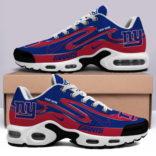 FINAL SALE - NEW CUSTOMIZED NFL32 NYG NEW YORK GIANTS AIR MAX PLUS SNEAKERS