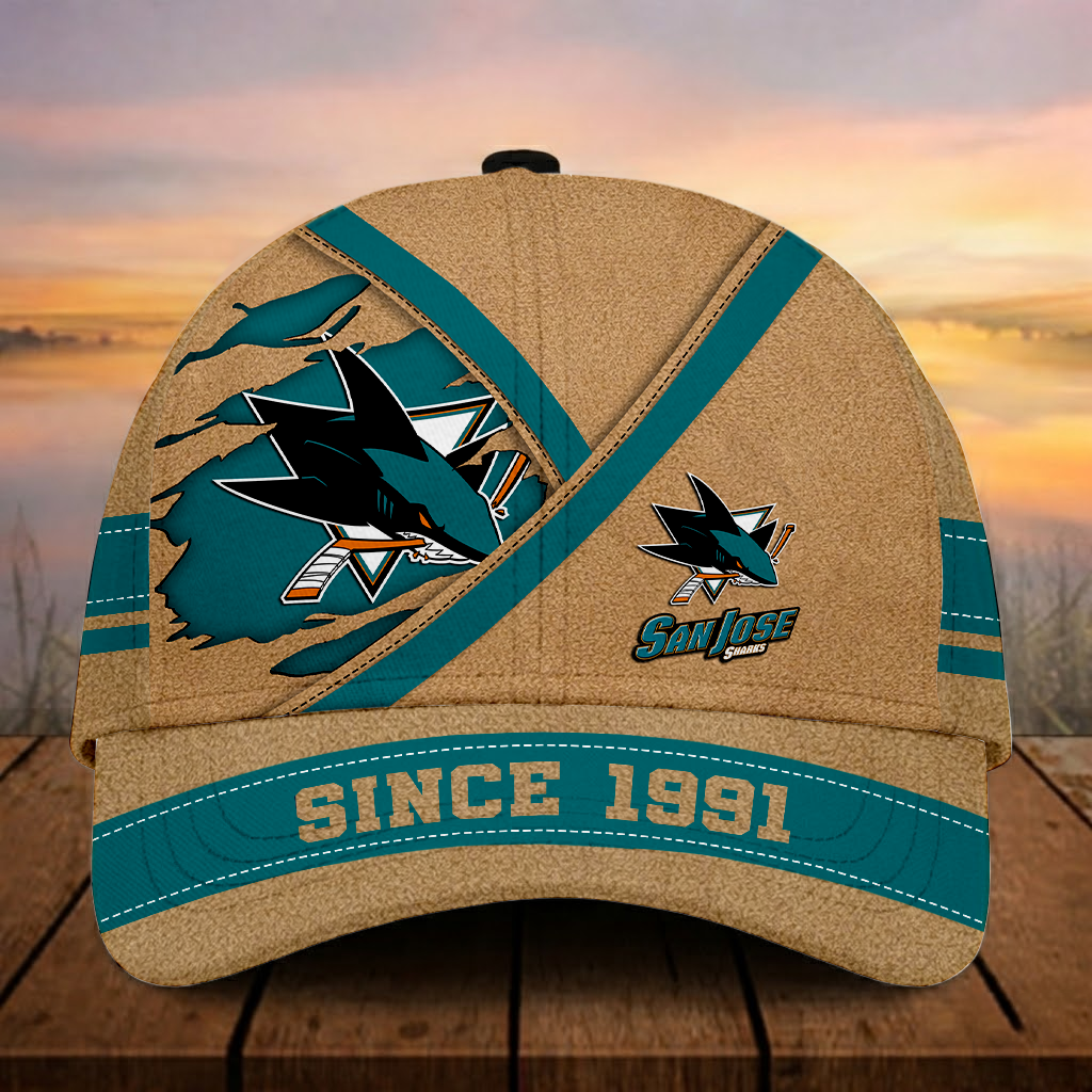LIMITED EDITION - NEW CUSTOMIZED NHL32 SJS SJ SHARKS CLASSIC CAP