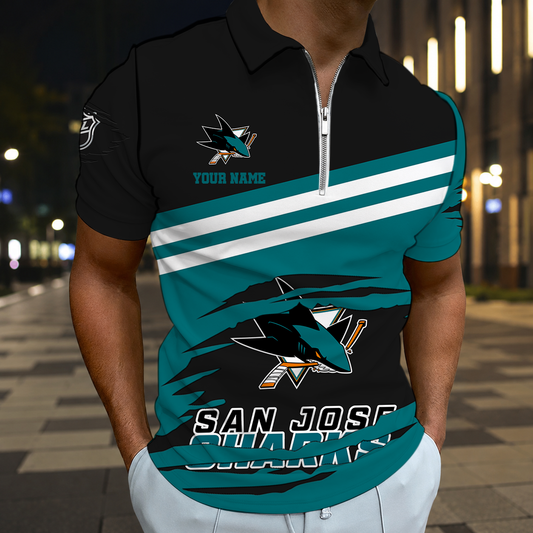 VIRAL EDITION - NEW CUSTOMIZED NHL32 SJS SAN JOSE SHARKS T-SHIRT, POLO SHIRT, ZIP POLO SHIRT, SWEATSHIRT, HOODIE & ZIP HOODIE