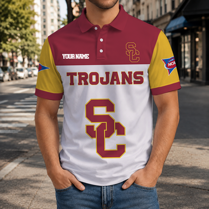 SPECIAL OFFER - NEW CUSTOMIZED NCAA FBS32 USC USC TROJANS POLO SHIRT, ZIP POLO SHIRT & T-SHIRTS