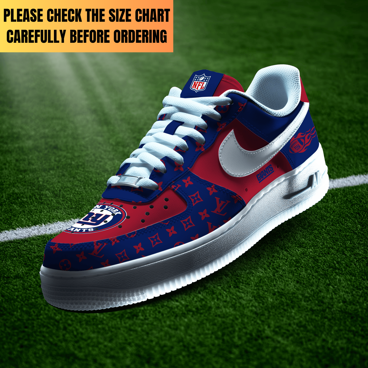 VIRAL EDITION - NEW CUSTOMIZED NFL32 NYG NEW YORK GIANTS AF1 SHOES