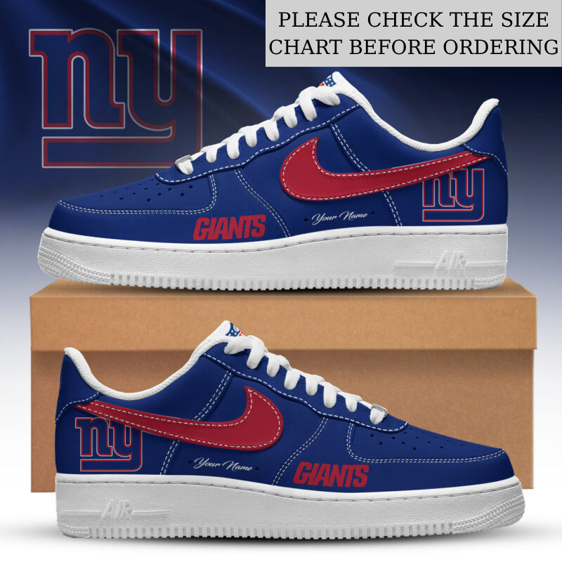 FLASH SALE - NEW CUSTOMIZED NFL32 NYG NEW YORK GIANTS AF1 SHOES