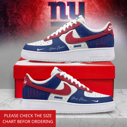 FINAL SALE - NEW CUSTOMIZED NFL32 NYG NEW YORK GIANTS AF1 SHOES