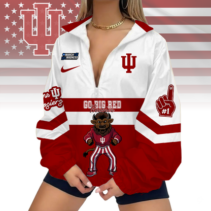 LIMITED EDITION - NEW CUSTOMIZED MAM NCAA03 IDH ID HOOSIERS V-NECK ZIPPER JACKET
