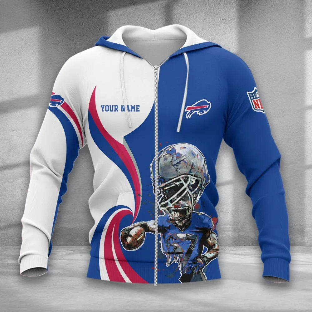 SPECIAL EDITION - NEW CUSTOMIZED NFL03 BFB BUFFALO BILLS T-SHIRT, POLO SHIRT, ZIP POLO SHIRT, SWEATSHIRT, HOODIE & ZIP HOODIE