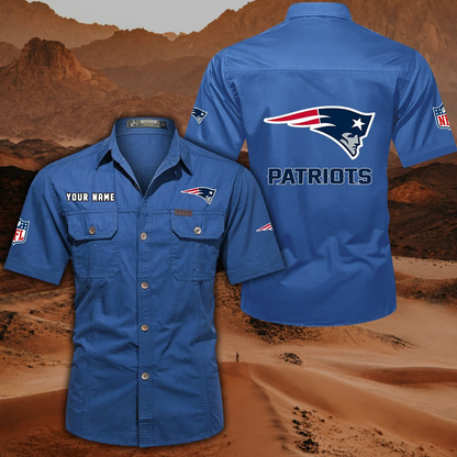 FINAL SALE - NEW CUSTOMIZED NFL27 NEP NEW ENGLAND PATRIOTS MUTICOLOR MEN'S CARGO SHIRT