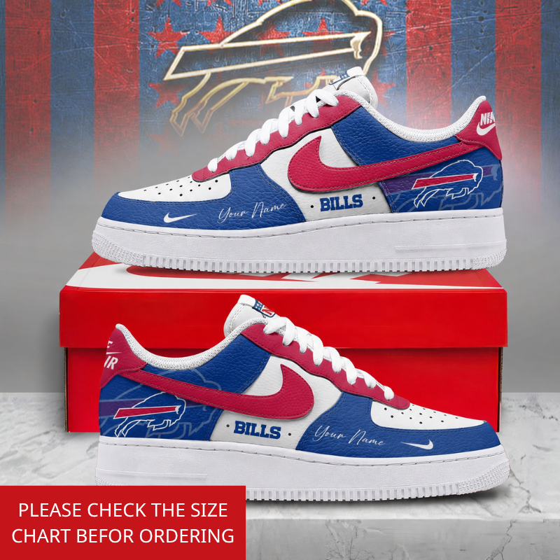 FINAL SALE - NEW CUSTOMIZED NFL03 BFB BUFFALO BILLS AF1 SHOES