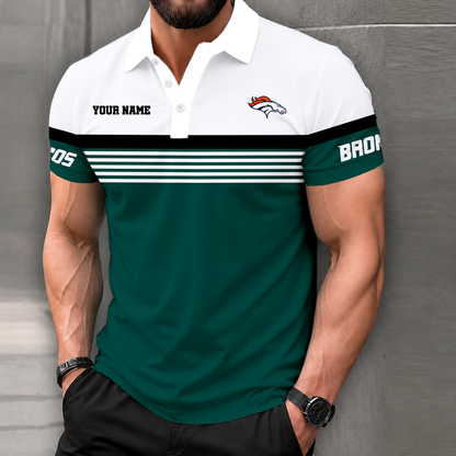 FINAL SALE - NEW CUSTOMIZED NFL13 DVB DENVER BRONCOS POLO SHIRT