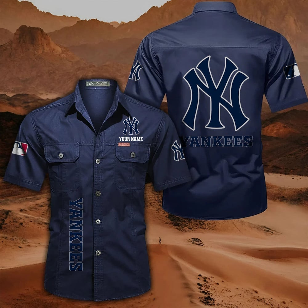 LIMITED EDITION - NEW CUSTOMIZED MLB01 NYY NEW YORK YANKEES MEN'S CARGO SHIRT