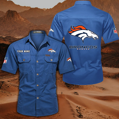 FINAL SALE - NEW CUSTOMIZED NFL13 DVB DENVER BRONCOS MUTICOLOR MEN'S CARGO SHIRT