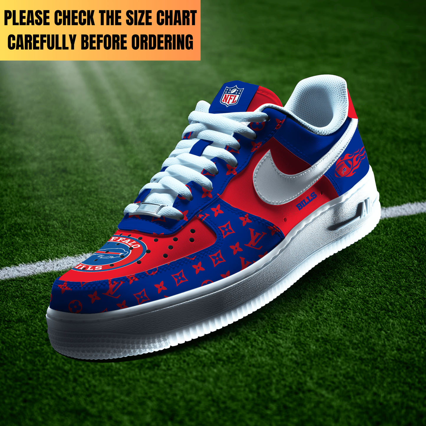 VIRAL EDITION - NEW CUSTOMIZED NFL03 BFB BUFFALO BILLS AF1 SHOES