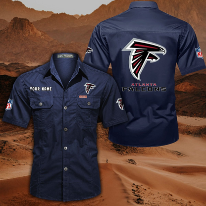 FINAL SALE - NEW CUSTOMIZED NFL18 ATF ATLANTA FALCONS MUTICOLOR MEN'S CARGO SHIRT