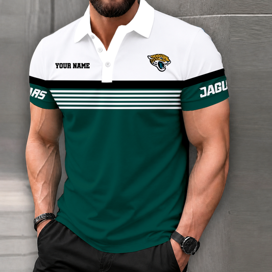 FINAL SALE - NEW CUSTOMIZED NFL30 JSJ JACKSONVILLE JAGUARS POLO SHIRT