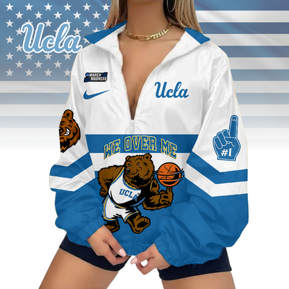LIMITED EDITION - NEW CUSTOMIZED MAM NCAA04 UCB UCLA BRUINS V-NECK ZIPPER JACKET