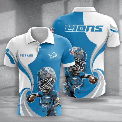 SPECIAL EDITION - NEW CUSTOMIZED NFL04 DTL DETROIT LIONS T-SHIRT, POLO SHIRT, ZIP POLO SHIRT, SWEATSHIRT, HOODIE & ZIP HOODIE