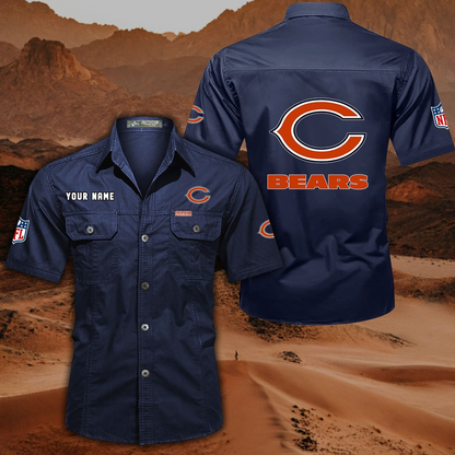 FINAL SALE - NEW CUSTOMIZED NFL26 CCB CHICAGO BEARS MUTICOLOR MEN'S CARGO SHIRT