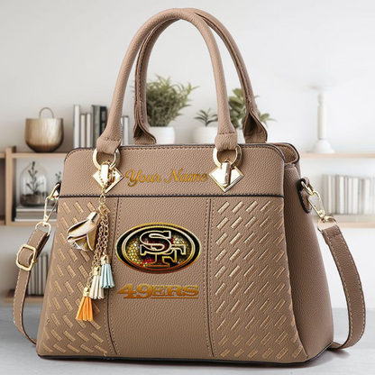 LIMITED EDITION - NEW CUSTOMIZED NFL11 SF49 SAN FRANCISCO 49ERS LUXURY HANDBAG IN MULTIPLE COLORS
