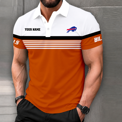 FINAL SALE - NEW CUSTOMIZED NFL03 BFB BUFFALO BILLS POLO SHIRT