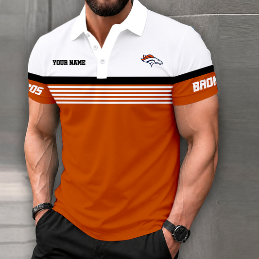 FINAL SALE - NEW CUSTOMIZED NFL13 DVB DENVER BRONCOS POLO SHIRT