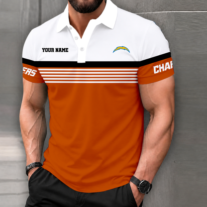 FINAL SALE - NEW CUSTOMIZED NFL09 LAC LOS ANGELES CHARGERS POLO SHIRT